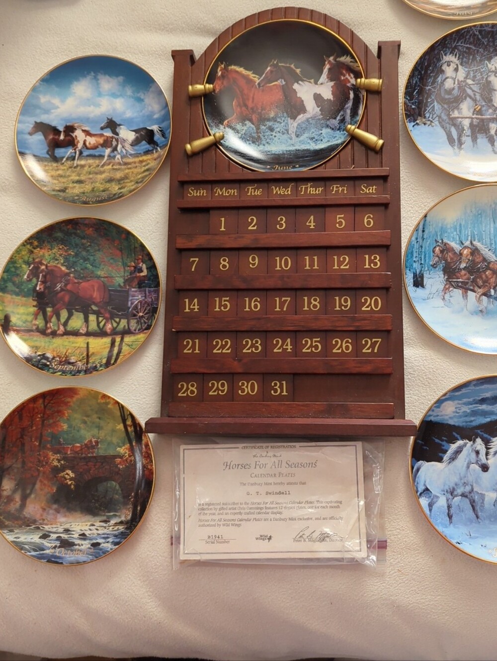 "Horses for all Seasons" Calendar Plates by Chris Cummings - Series B1941